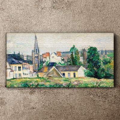 Wandbild Ländliche Landschaft mit einer Kirche