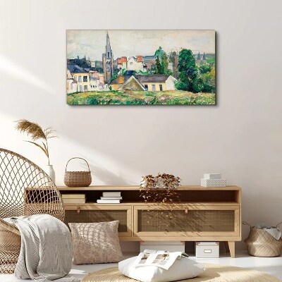Wandbild Ländliche Landschaft mit einer Kirche