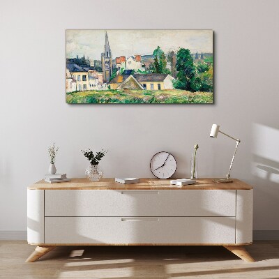 Wandbild Ländliche Landschaft mit einer Kirche