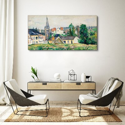 Wandbild Ländliche Landschaft mit einer Kirche