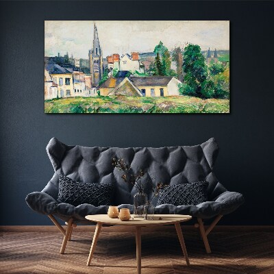 Wandbild Ländliche Landschaft mit einer Kirche