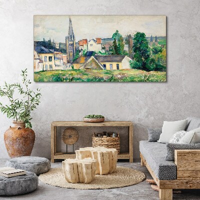 Wandbild Ländliche Landschaft mit einer Kirche