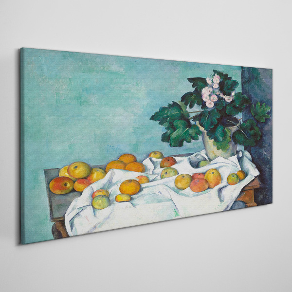 Foto auf leinwand Obsttisch mit Vase