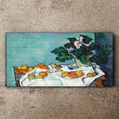 Foto auf leinwand Obsttisch mit Vase