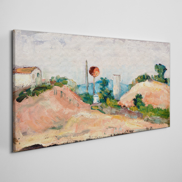 Bild auf leinwand Landschaft mit einem roten Ball
