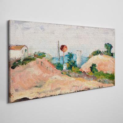 Bild auf leinwand Landschaft mit einem roten Ball