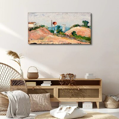 Bild auf leinwand Landschaft mit einem roten Ball