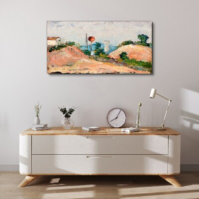 Bild auf leinwand Landschaft mit einem roten Ball