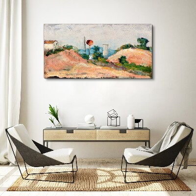 Bild auf leinwand Landschaft mit einem roten Ball