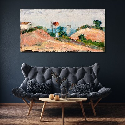 Bild auf leinwand Landschaft mit einem roten Ball