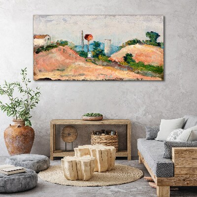Bild auf leinwand Landschaft mit einem roten Ball