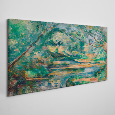 Foto auf leinwand Grüne Landschaft mit einem Fluss