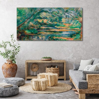 Foto auf leinwand Grüne Landschaft mit einem Fluss