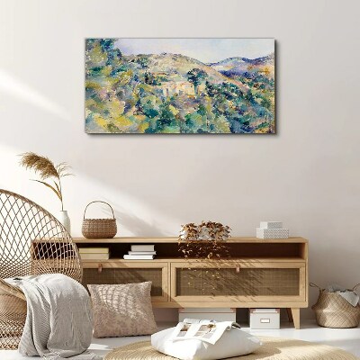 Foto auf leinwand Landschaft mit Häusern zwischen Bäumen