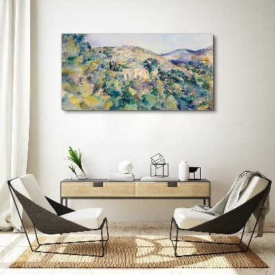 Foto auf leinwand Landschaft mit Häusern zwischen Bäumen