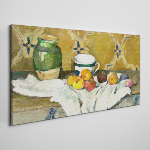 Bild auf leinwand Obsttisch mit grünem Glas