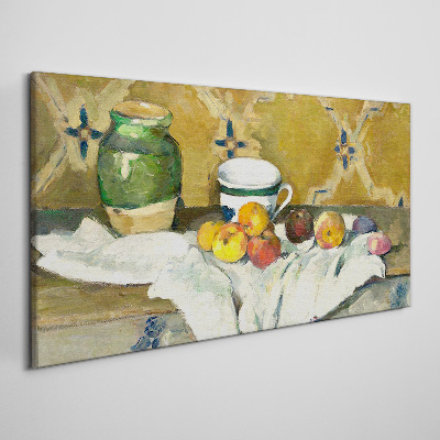 Bild auf leinwand Obsttisch mit grünem Glas