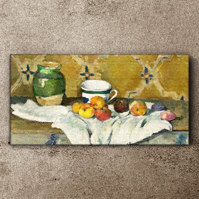 Bild auf leinwand Obsttisch mit grünem Glas