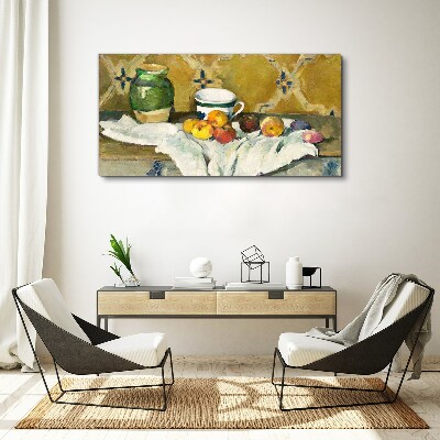 Bild auf leinwand Obsttisch mit grünem Glas