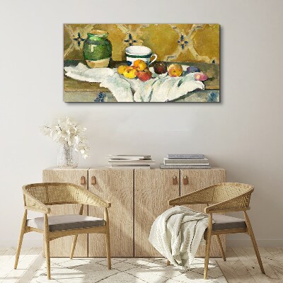 Bild auf leinwand Obsttisch mit grünem Glas