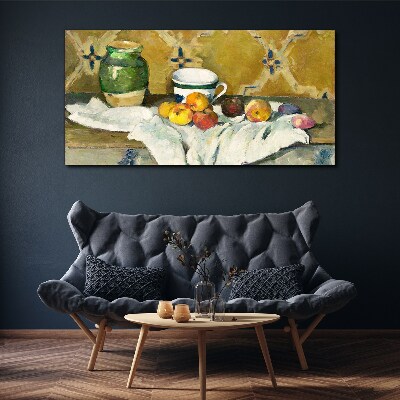 Bild auf leinwand Obsttisch mit grünem Glas