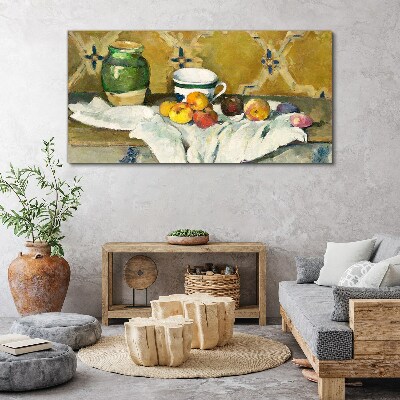 Bild auf leinwand Obsttisch mit grünem Glas