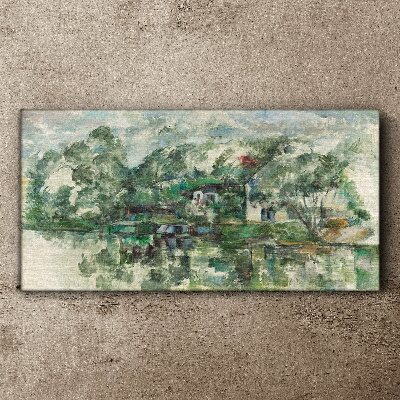 Wandbild Eine friedliche Landschaft am Wasser