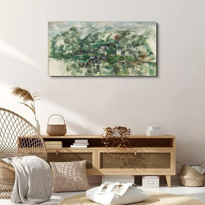 Wandbild Eine friedliche Landschaft am Wasser