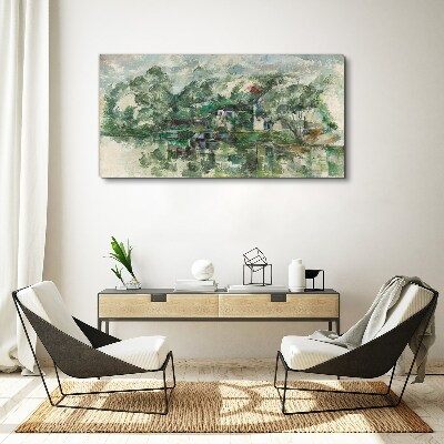 Wandbild Eine friedliche Landschaft am Wasser