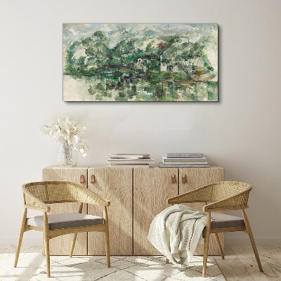 Wandbild Eine friedliche Landschaft am Wasser