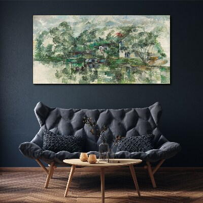 Wandbild Eine friedliche Landschaft am Wasser