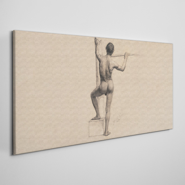 Foto auf leinwand Figur eines Mannes mit einem Speer