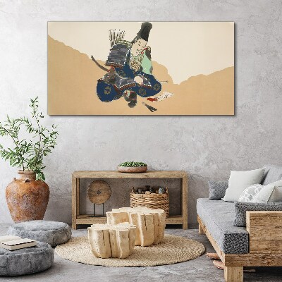 Foto auf leinwand Künstlerin schreibt in traditioneller Tracht