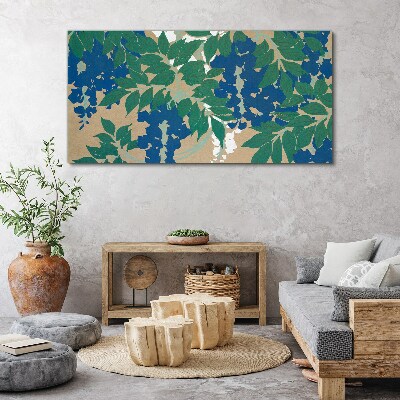 Foto auf leinwand Grüne und blaue Blätter in abstrakter