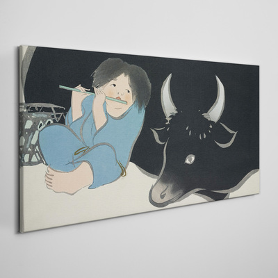 Foto auf leinwand Kindheit mit Rindern
