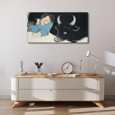 Foto auf leinwand Kindheit mit Rindern