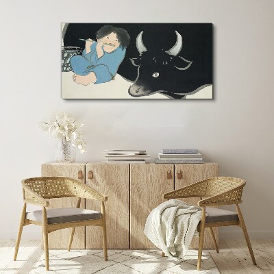 Foto auf leinwand Kindheit mit Rindern