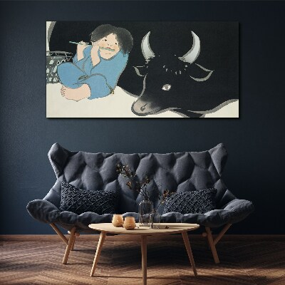 Foto auf leinwand Kindheit mit Rindern
