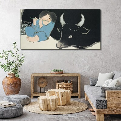 Foto auf leinwand Kindheit mit Rindern