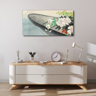 Foto auf leinwand Blumenboot auf ruhigem Wasser