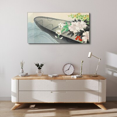 Foto auf leinwand Blumenboot Blumen Wasser