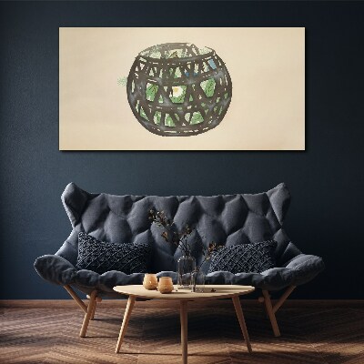 Foto auf leinwand Weidenkorb mit Grün
