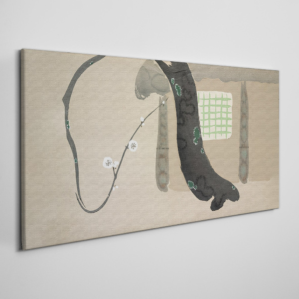 Foto auf leinwand Grüner Zweig im minimalistischen Stil
