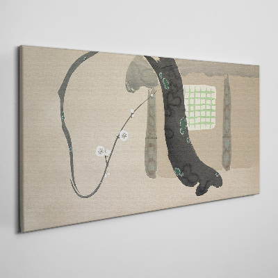 Foto auf leinwand Grüner Zweig im minimalistischen Stil
