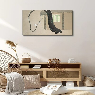 Foto auf leinwand Grüner Zweig im minimalistischen Stil