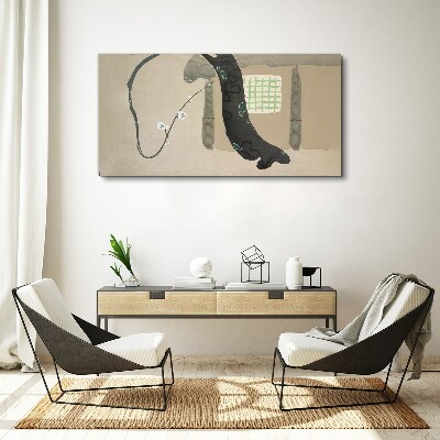Foto auf leinwand Grüner Zweig im minimalistischen Stil