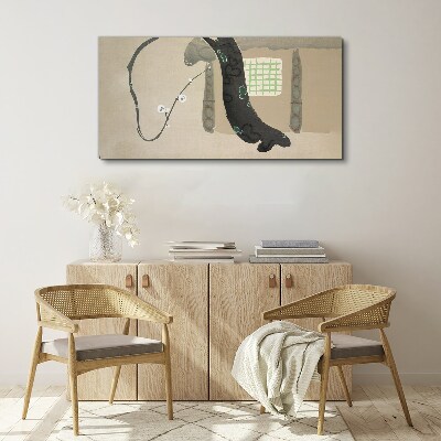 Foto auf leinwand Grüner Zweig im minimalistischen Stil