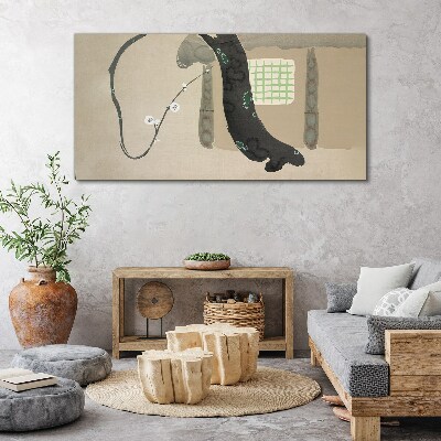 Foto auf leinwand Grüner Zweig im minimalistischen Stil