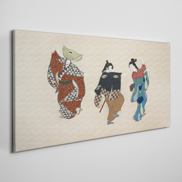 Foto auf leinwand Japanische Tänzer in traditionellen Kostümen