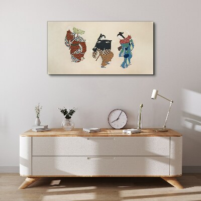 Foto auf leinwand Japanische Tänzer in traditionellen Kostümen